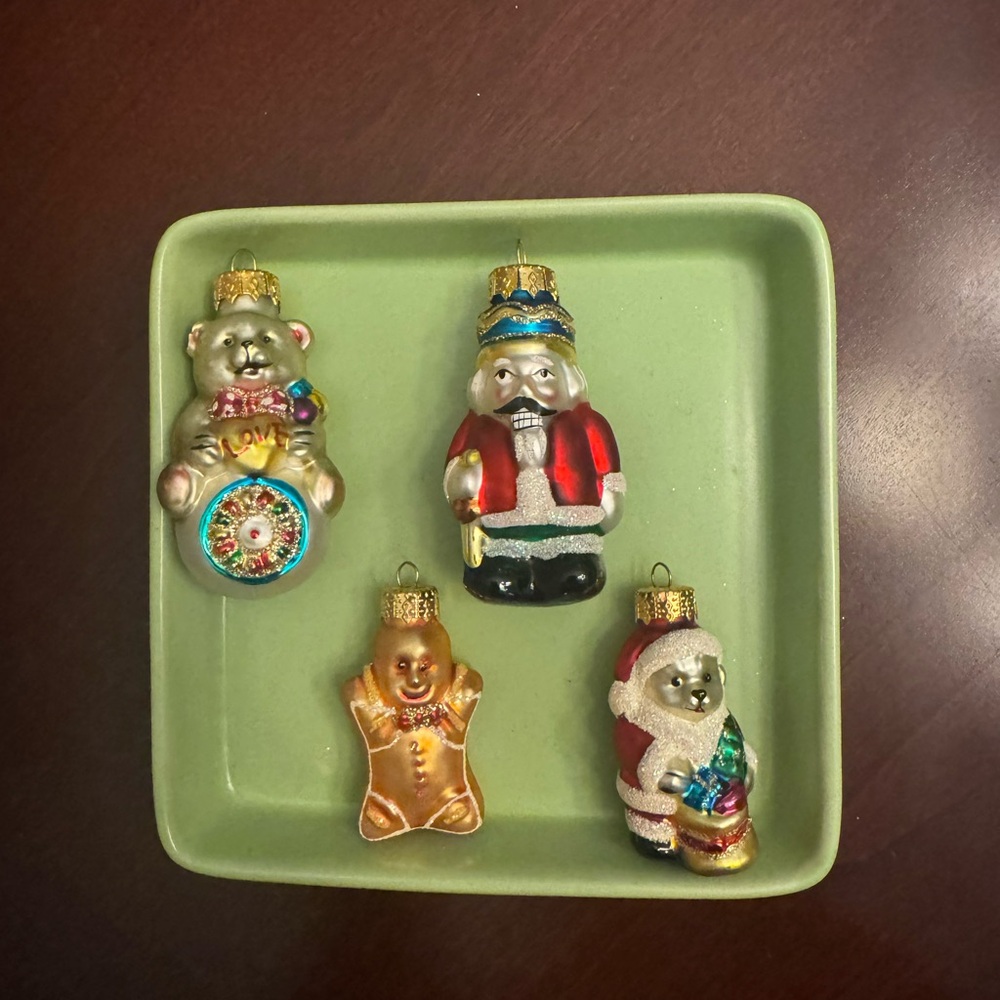 4 Handcrafted glass ornaments